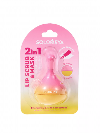 2в1: скраб и маска для губ с силиконовым аппликатором Solomeya 2in1: Scrub and lip mask with silicone applicator